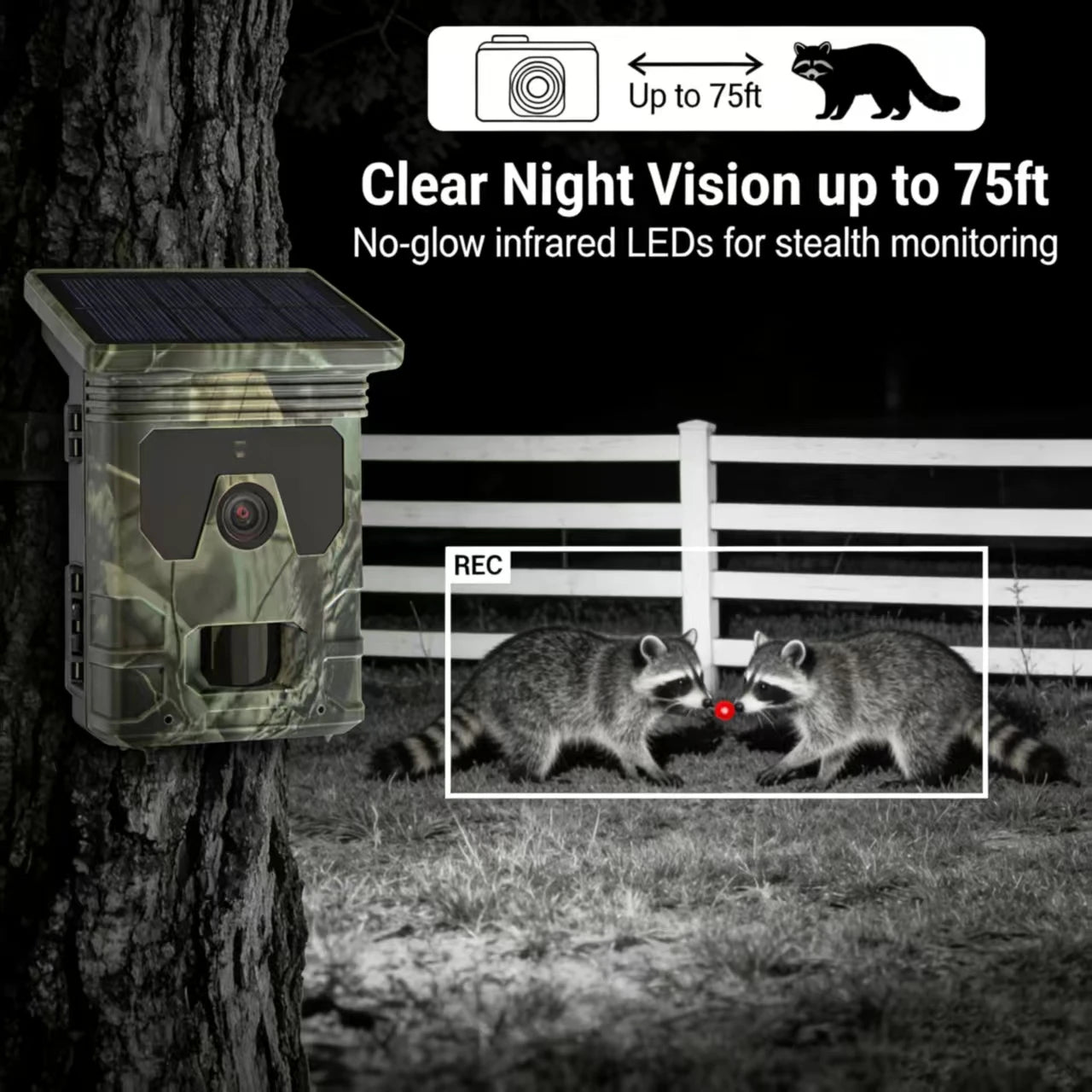 SolarWatch™ Solar-Powered Trail Camera — 12-Month Standby, No Wiring
