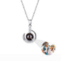Customizable photo Silver 925 Necklace 100 Languages I Love You Projection Pendant
