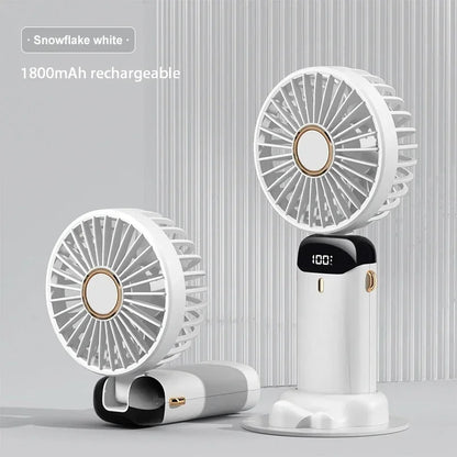 CoolBreeze™ Rechargeable Handheld Fan — 5-Speed Portable Cooling
