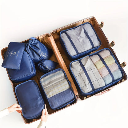 PackEase™ 8-Piece Compression Packing Cubes — Travel Luggage Organizer Set