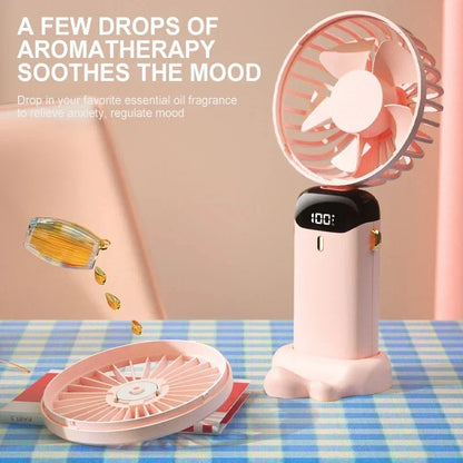 CoolBreeze™ Rechargeable Handheld Fan — 5-Speed Portable Cooling