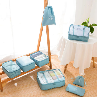 PackEase™ 8-Piece Compression Packing Cubes — Travel Luggage Organizer Set