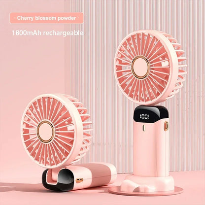 CoolBreeze™ Rechargeable Handheld Fan — 5-Speed Portable Cooling