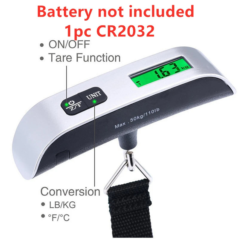 WeighRight™ Digital Luggage Scale — 110lb/50kg Portable Handheld