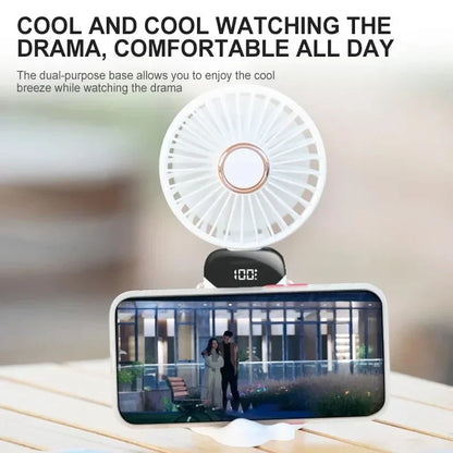 CoolBreeze™ Rechargeable Handheld Fan — 5-Speed Portable Cooling
