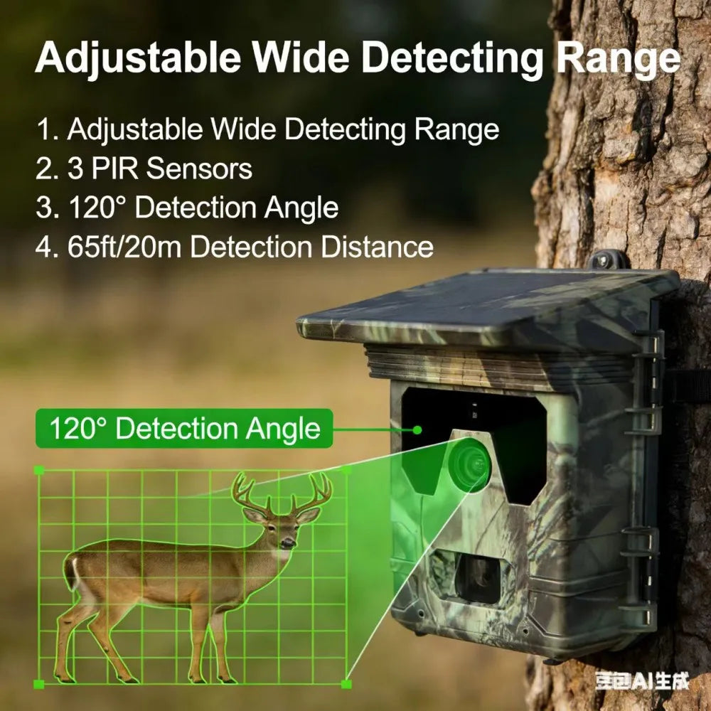 SolarWatch™ Solar-Powered Trail Camera — 12-Month Standby, No Wiring