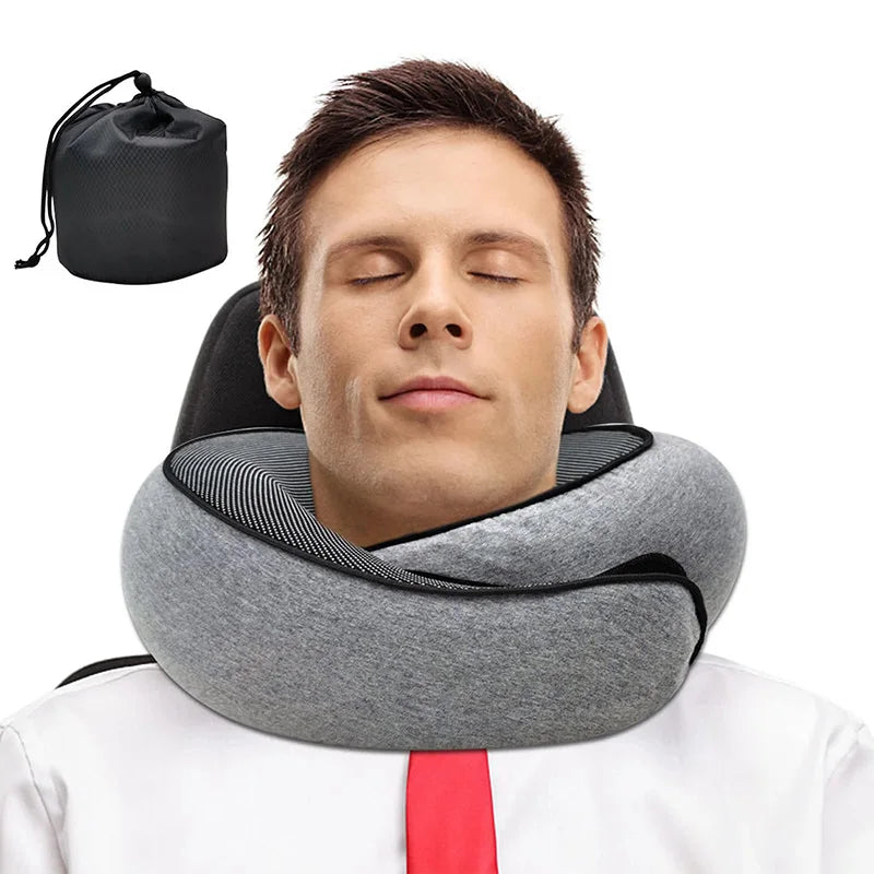 NapEase™ Memory Foam Travel Neck Pillow — U-Shaped Support
