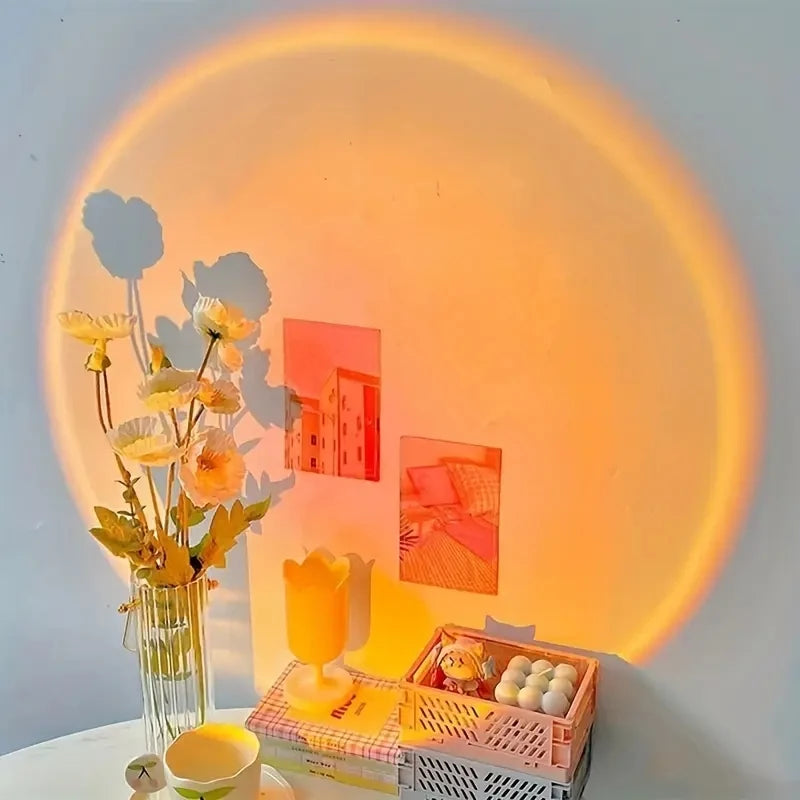 DuskGlow™ Sunset Projection Lamp — Multi-Angle Ambient Room Light