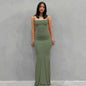Satin Slip Sleeveless Backless Maxi Dress Women Y2K