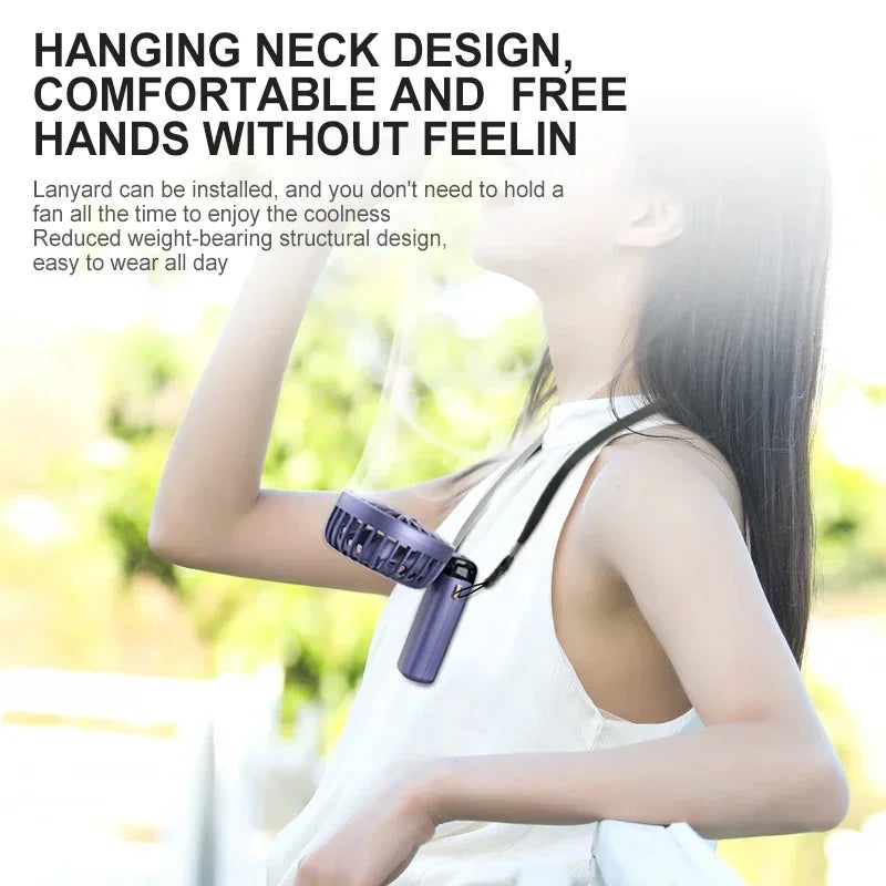 CoolBreeze™ Rechargeable Handheld Fan — 5-Speed Portable Cooling