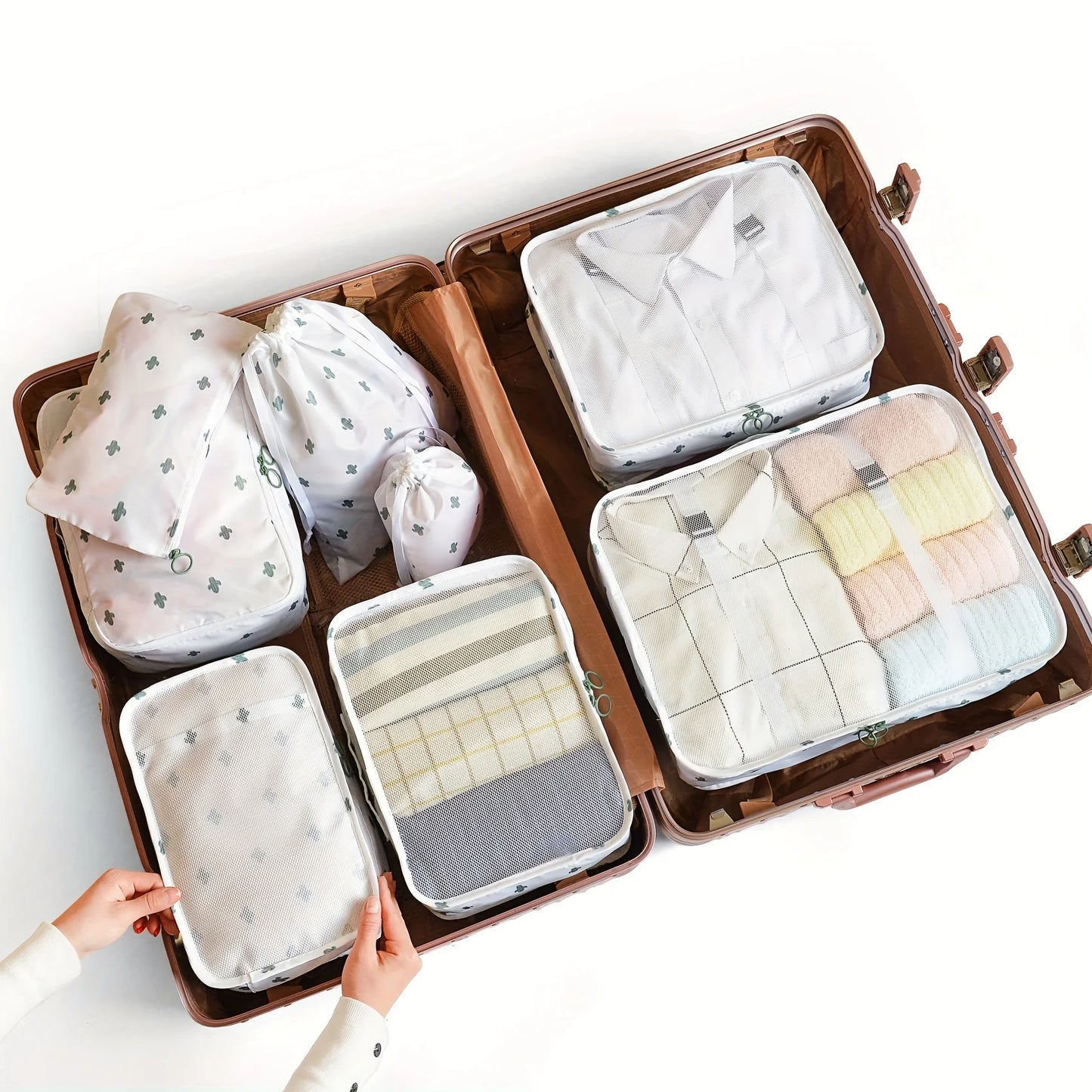 PackEase™ 8-Piece Compression Packing Cubes — Travel Luggage Organizer Set