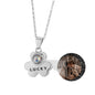 Customizable Photo Bear Projection Necklace Silver Shiny Necklace