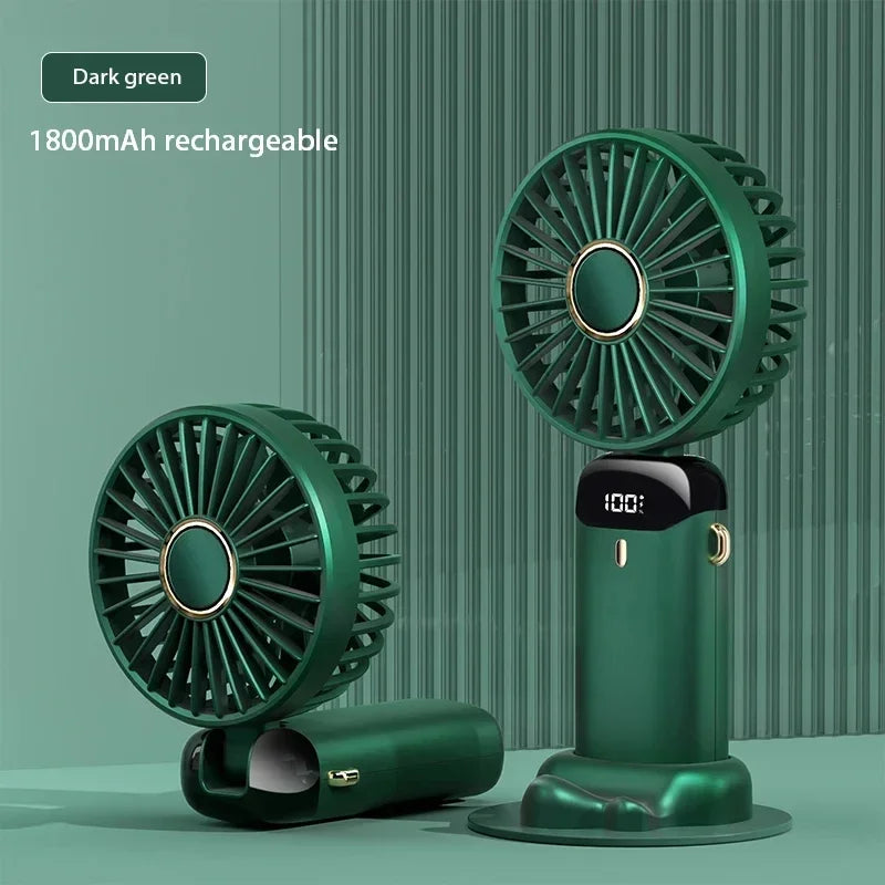 CoolBreeze™ Rechargeable Handheld Fan — 5-Speed Portable Cooling