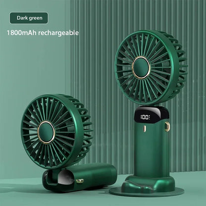CoolBreeze™ Rechargeable Handheld Fan — 5-Speed Portable Cooling