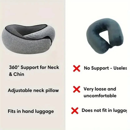 NapEase™ Memory Foam Travel Neck Pillow — U-Shaped Support