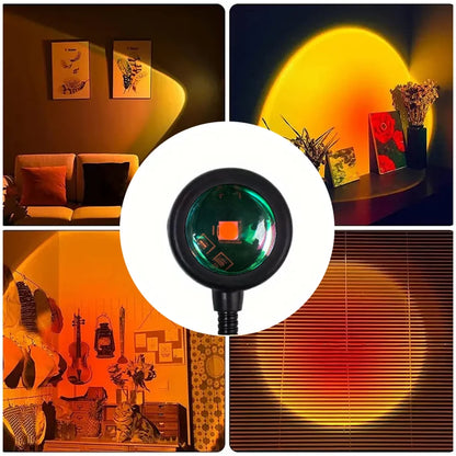 DuskGlow™ Sunset Projection Lamp — Multi-Angle Ambient Room Light