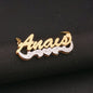 3D Double Plate Custom Nameplate Necklace Gold Plate Pendant Personalized Name Necklace