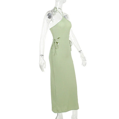 Knitted Long Sleeve Slim Mini Fairycore Slash Neck Dress