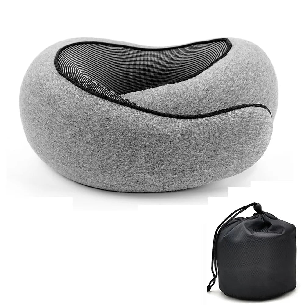 NapEase™ Memory Foam Travel Neck Pillow — U-Shaped Support