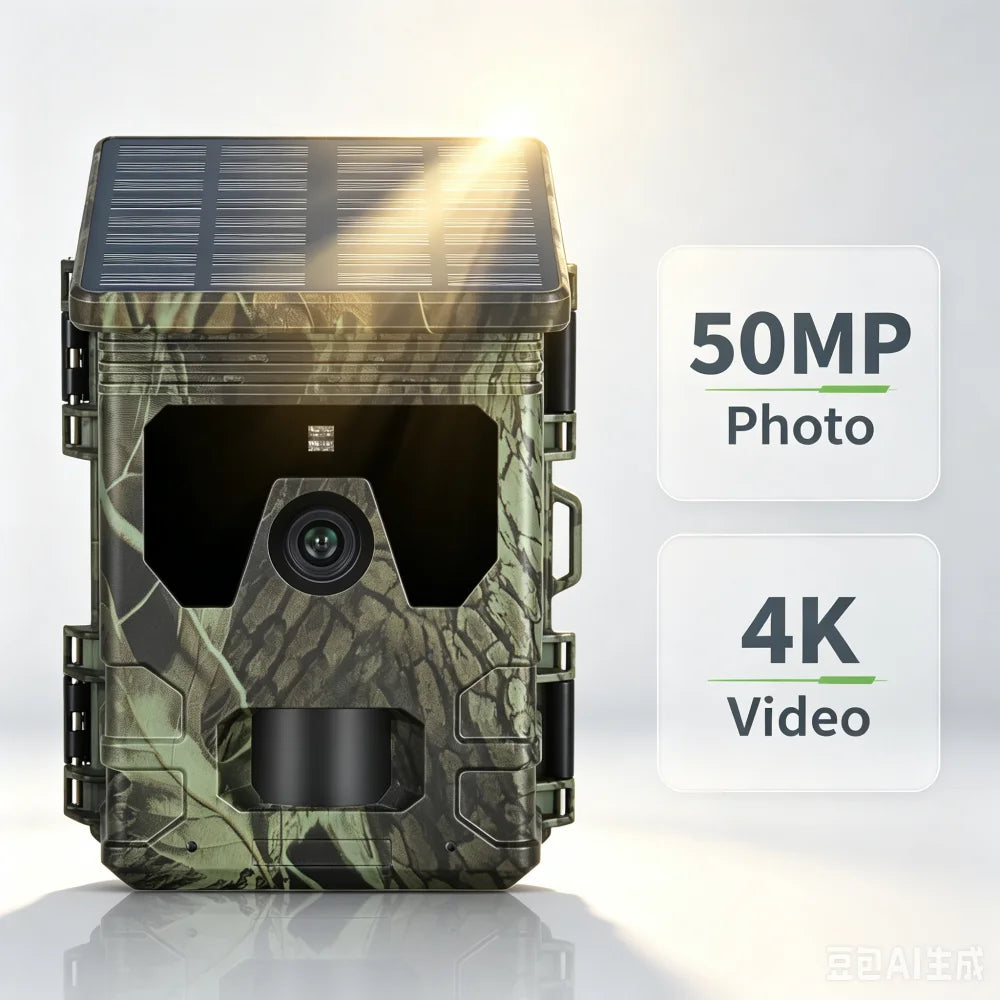 SolarWatch™ Solar-Powered Trail Camera — 12-Month Standby, No Wiring