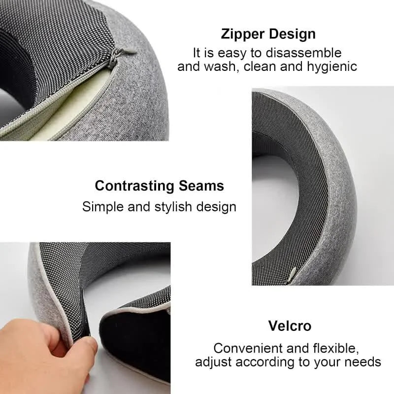 NapEase™ Memory Foam Travel Neck Pillow — U-Shaped Support