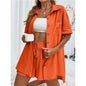 Solid Color Casual Loose Short Pants Sets For Women