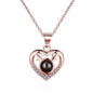 100 languages of love necklace Projection Pendant Necklace For Women Crystal Jewelry