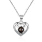 100 languages of love necklace Projection Pendant Necklace For Women Crystal Jewelry