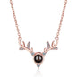 100 languages of love necklace Projection Pendant Necklace For Women Crystal Jewelry