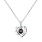 100 languages of love necklace Projection Pendant Necklace For Women Crystal Jewelry