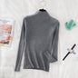 Pullover Ribbed Knitted Sweater Autumn Winter Clothes Women 2021 High Neck Long Sleeve