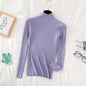 Pullover Ribbed Knitted Sweater Autumn Winter Clothes Women 2021 High Neck Long Sleeve