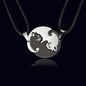 matching necklaces for couples necklaces Splice 2 PCS/Set Cat Moon Heart Pendant