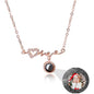 Personalized Custom Photo Heartbeat Shape Necklace Crystal Projection Pendant
