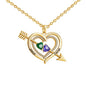Personalized Love Heart Arrow Shape Necklace Custom Name Gold Silver Color Pendant
